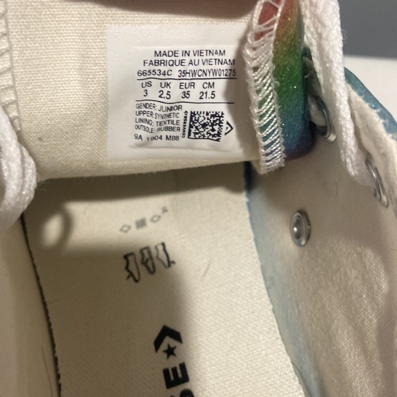 Big Girls Size 3 Metallic Glitter Rainbow Converse RARE - Picture 11 of 15